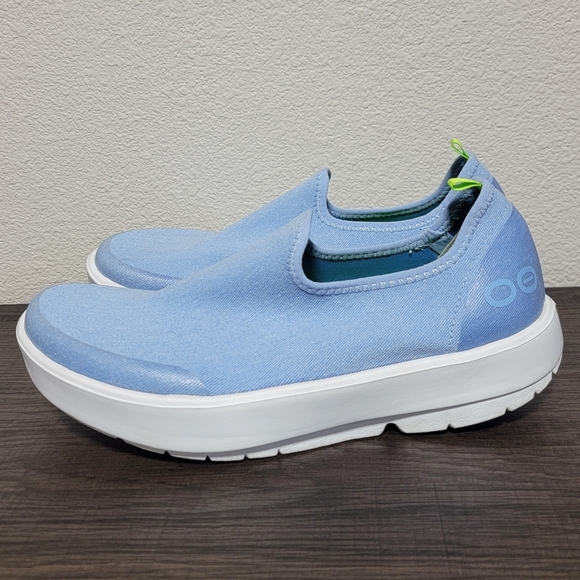 Oofos Slip On Light Blue Recovery Shoes - Picture 2 of 5